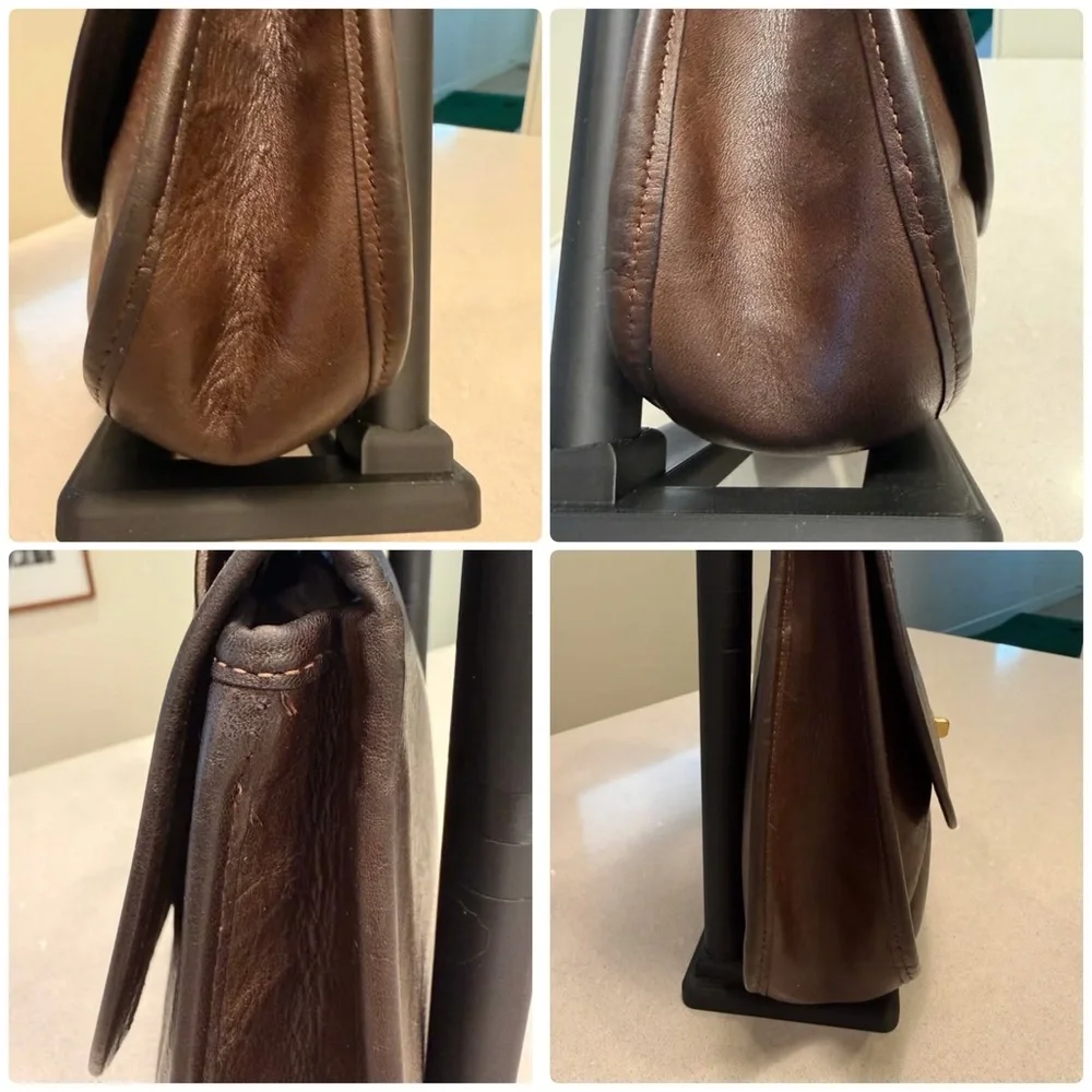 👜 COACH Cashin Vintage NYC Crescent Metal Tag Beautifully Textured Mocha 9235 - Picture 3 of 16